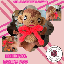 Load image into Gallery viewer, Monkey See, Monkey Doo Doo the Stress Ball Crochet Pattern