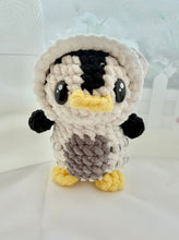 Load image into Gallery viewer, Northern Lights the Penguin in a Polar Bear Onesie