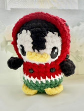 Load image into Gallery viewer, Melon the Penguin in the Watermelon Onesie