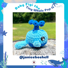 Load image into Gallery viewer, Baby Figi the Tiny Whale Pop It Crochet Pattern
