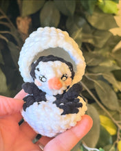 Load image into Gallery viewer, Peggbert the Tiny Penguin Egg Pop Crochet Fidget
