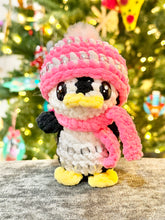 Load image into Gallery viewer, Frosty the Penguin in a Winter Hat &amp; Scarf
